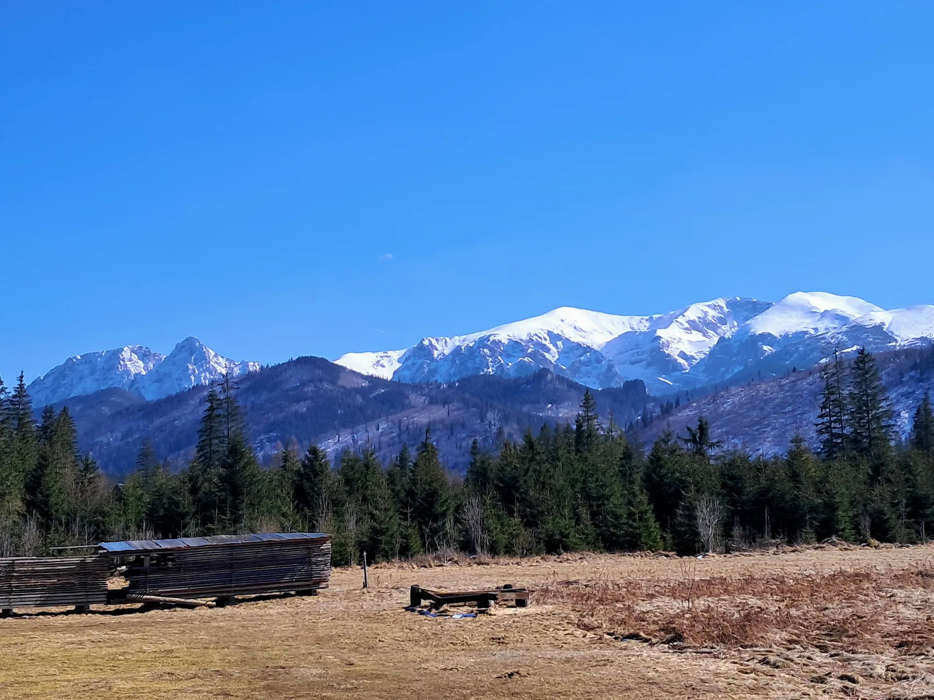 Widok na Giewont i Czerwone Wierchy