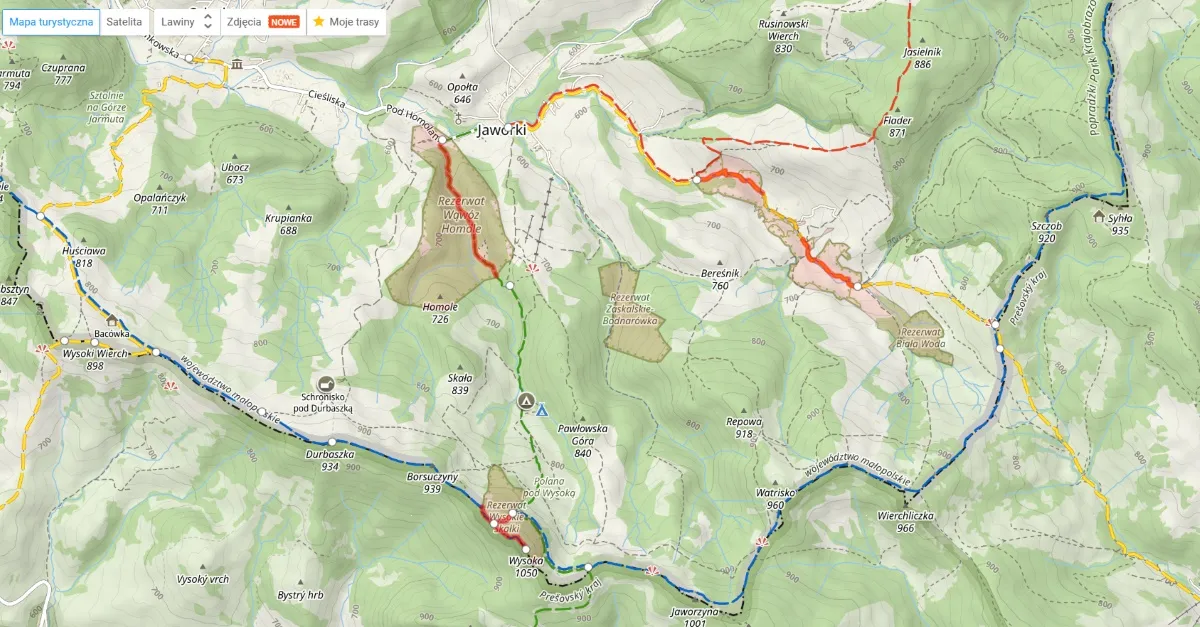 male pieniny mapa