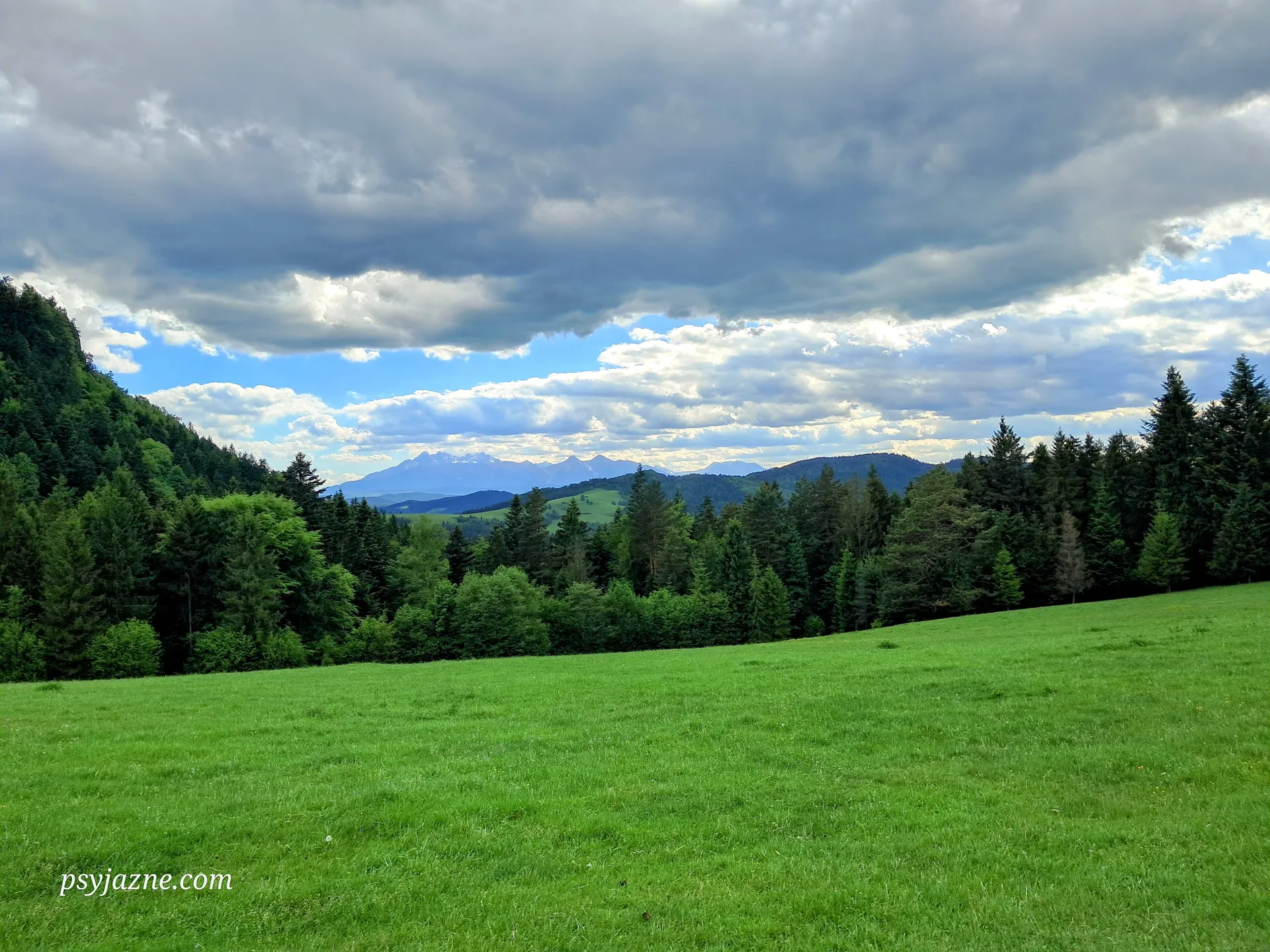 Pod Huściawą, widok na Tatry