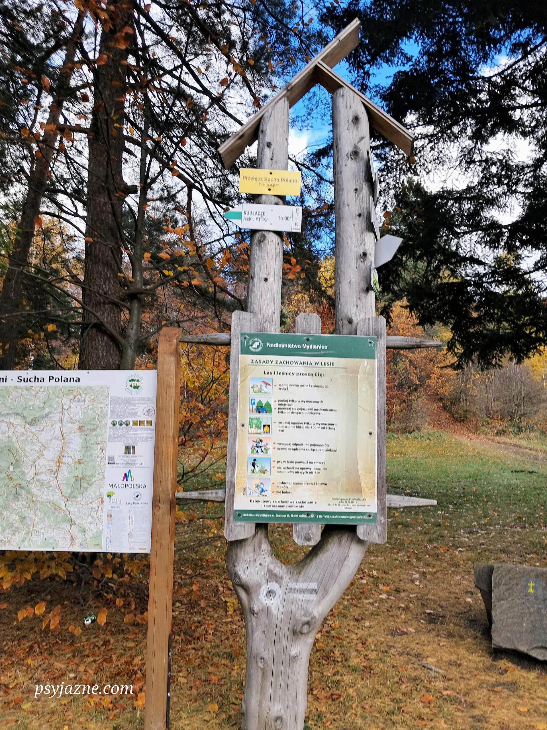 Węzeł szlaków na Suchej Polanie