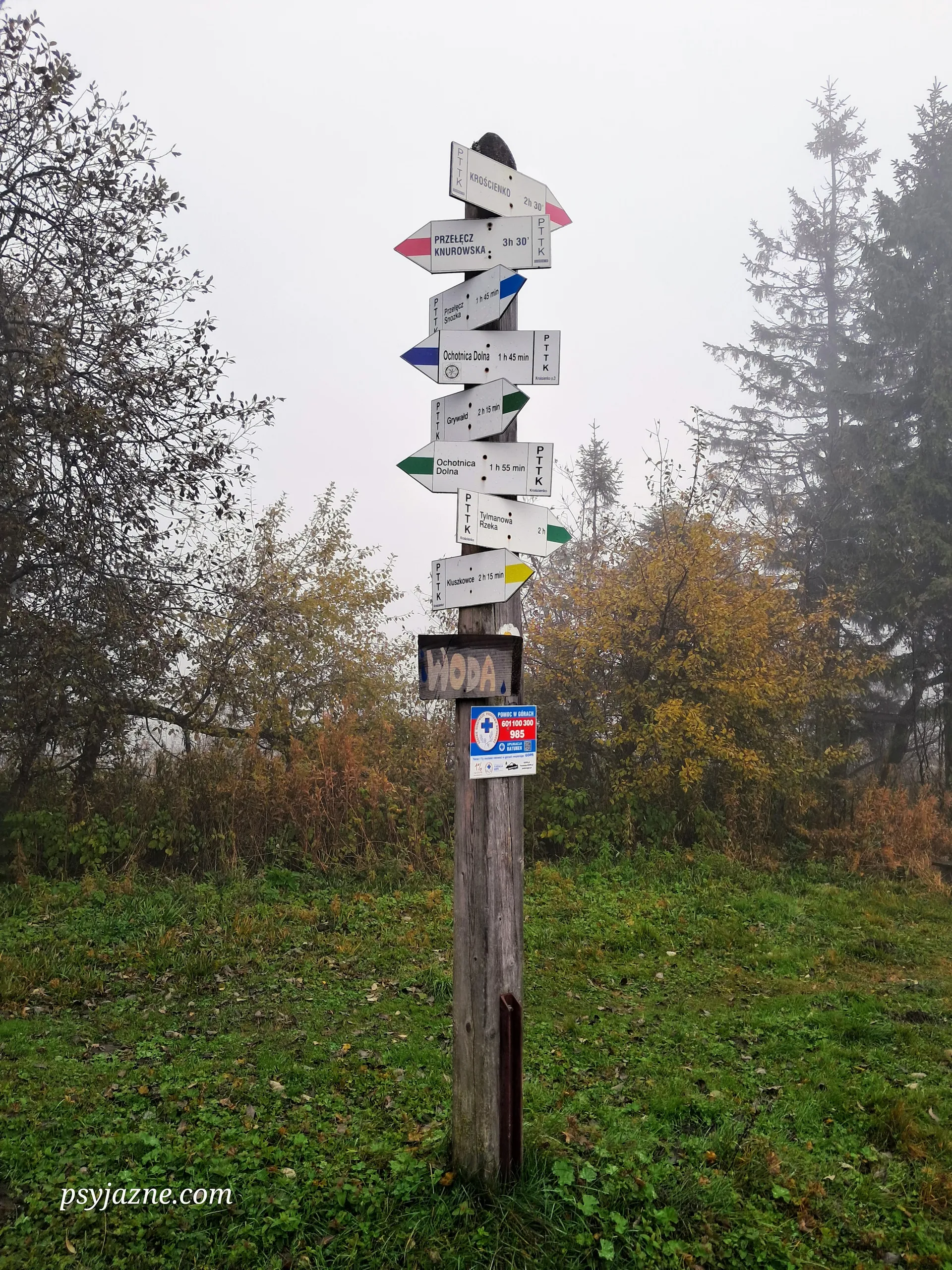 Węzeł szlaków na Lubaniu